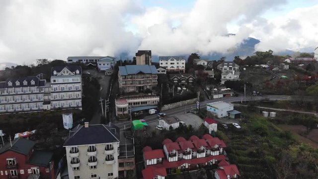A high view of the buildings on Renhe Road Drone aerial 4K shot, Ren&rsquo;ai Township, Nantou County, Taiwan.
