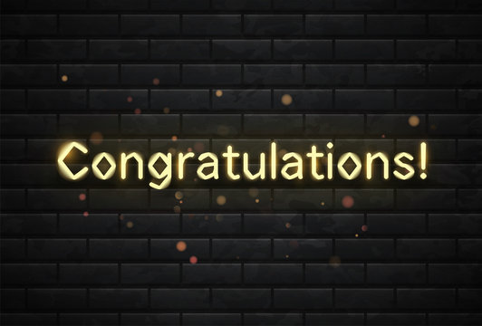 Neon sign of Congratulations banner