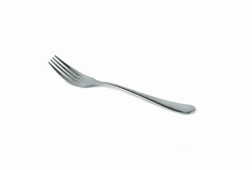 Silverware fork isolated on white background