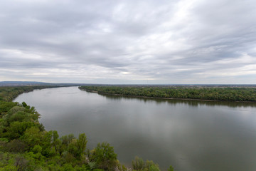 Fototapeta na wymiar River Danube view from a cliff in Erd, Hungary