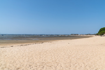 Andernos-les-Bains sand beach in arcachon bay basin Gironde France