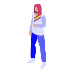 Man gay icon. Isometric of man gay vector icon for web design isolated on white background