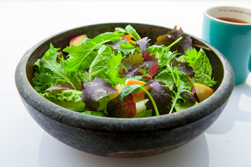 Vegetarian favorite, continental breakfast lettuce salad with diverse vegetables