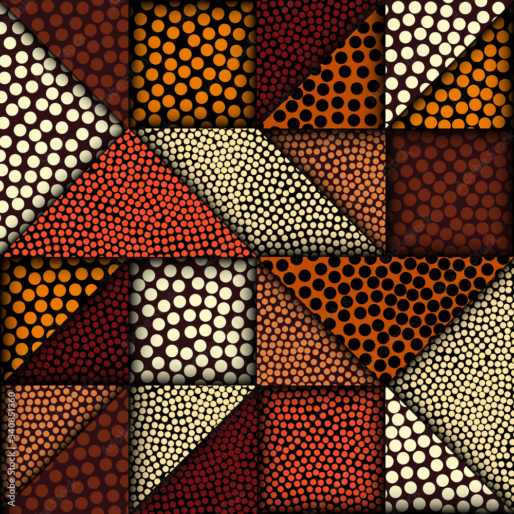Poster Paper cut shapes design. Seamless vector pattern.