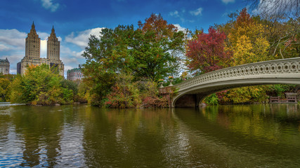 Bow Bridge in New York City, Central Park Manhattan in autumn