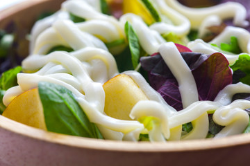 Vegetarian favorite, continental breakfast lettuce salad with diverse vegetables