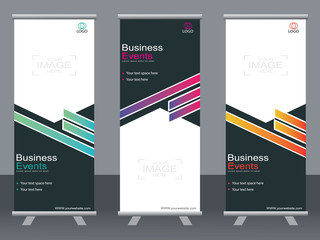 Business banner roll up set,standee banner template,Modern banner.