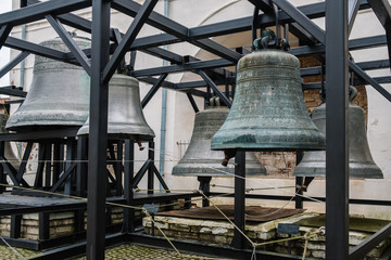 Huge traditional Russian orthdoxal bells in kremlin