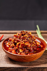 Creative drawing of the retro style of chili sauce