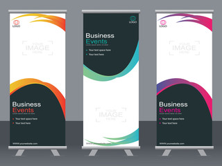 Business banner roll up set,standee banner template,Modern banner.