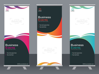 Business banner roll up set,standee banner template,Modern banner.