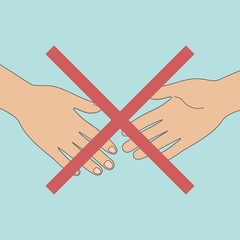 Refrain from handshaking symbol. Vector illustration.