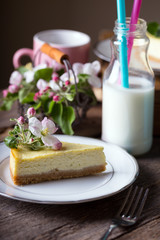 mint cheesecake on a plate