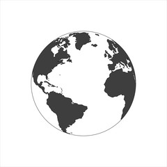 globe with location icon on a white background