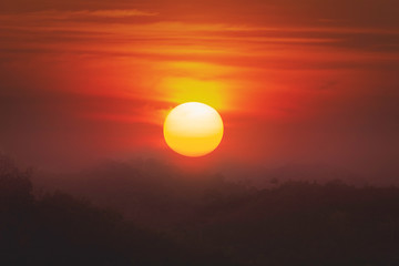 mountain and sunset summer nature background