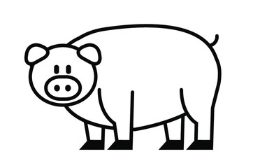 vector illustration of pig