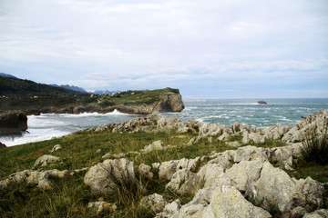 rocky coast of the sea