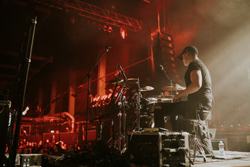 Drummer in a rock concert