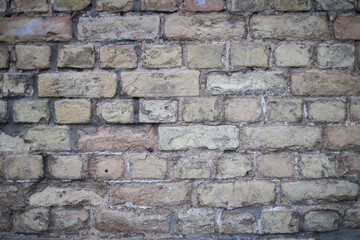 Artistic classic background grunge background view with old brick wall fence.