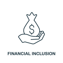 Financial Inclusion icon from fintech collection. Simple line Financial Inclusion icon for templates, web design and infographics