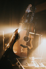 Guitar backstage at a concert