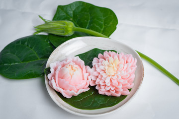 Flower-shaped jelly. Thai Style Jelly. Beautiful flower shaped jellyThai dessert