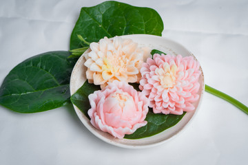 Flower-shaped jelly. Thai Style Jelly. Beautiful flower shaped jellyThai dessert