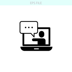 Online lectures icon. EPS vector file