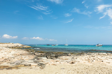 Espalmador island. A tiny Balearic island that lies between Ibiza and Formentera. Spain.