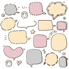 手書きふきだしのイラストセット　文字なし