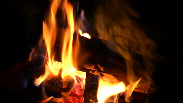 Firewood burns hot in a rustic stove.