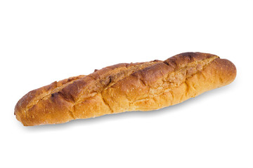 French Baguette bread isolated on white background. This has clipping path.  
