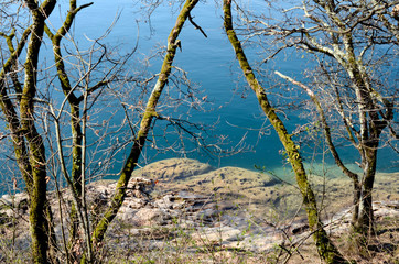 Annecy lake rock beach