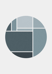Mondrian style art colorful logo design illustration