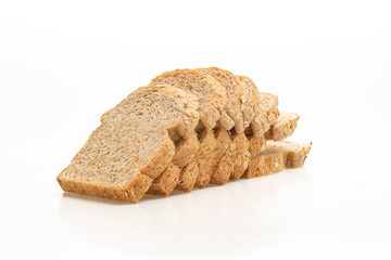 sliced wholegrain bread on white