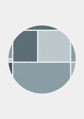 Mondrian style art colorful logo design illustration