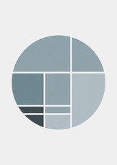 Mondrian style art colorful logo design illustration