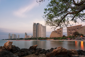 Pattaya city at sunset.
