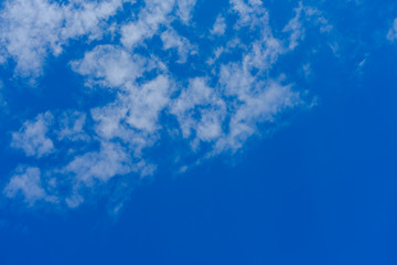 Fototapeta na wymiar BLUE SKY WITH CLOUDS IN SPRING