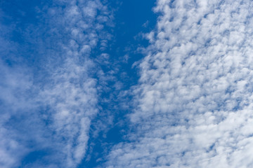 BLUE SKY WITH CLOUDS IN SPRING