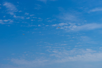 Fototapeta na wymiar CLOUDY SKY WITH SEAGULLS IN SPRING