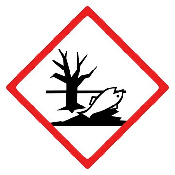 Environmental hazard sign or symbol. Vector design isolated on white background.  Latest hazard signs collection. GHS hazard sign.