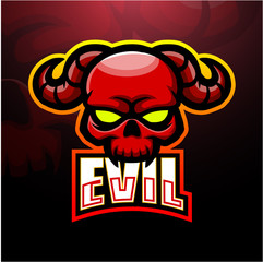 Skull devil mascot esport logo design