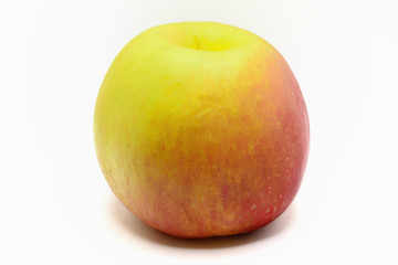 Red ripe apple on white background.