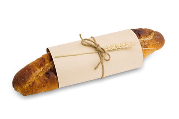 French Baguette bread isolated on white background. This has clipping path.  