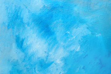 Blue painted canvas