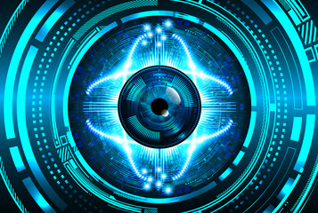 Blue eye cyber circuit future technology concept background