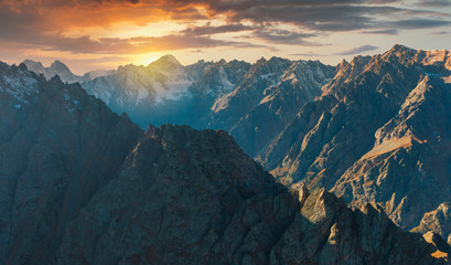 Fototapeta na wymiar snowy mountains of the Caucasus.