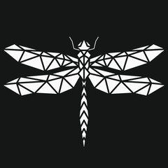 Vector minimalistic polygon dragonfly