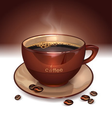Coffee Cup and saucer. Vector illustration.
